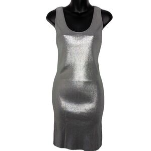 Zara Shimmering Silver Mini Dress